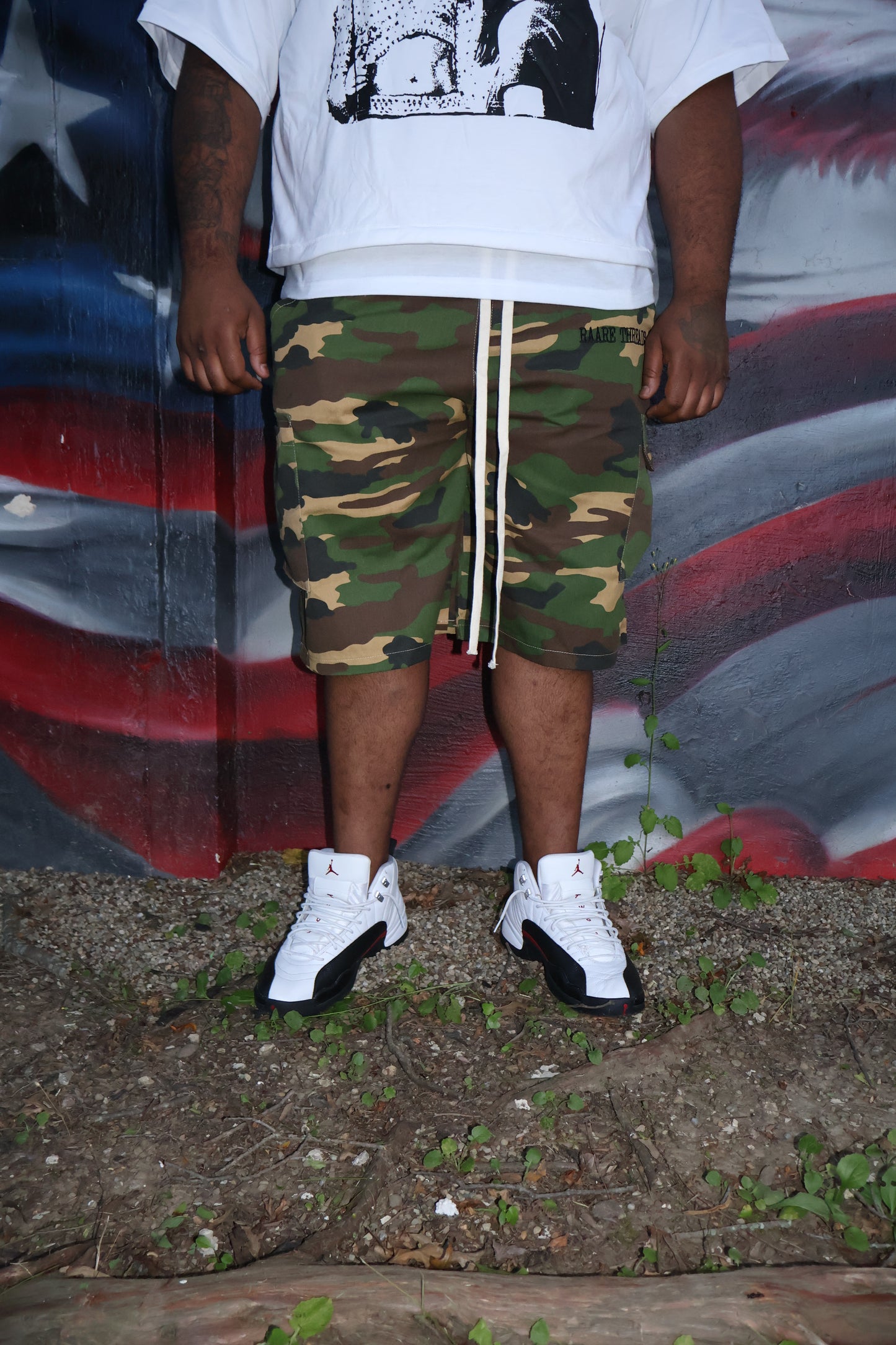 “RAARE THREADS” CAMOUFLAGE CARGO SHORTS