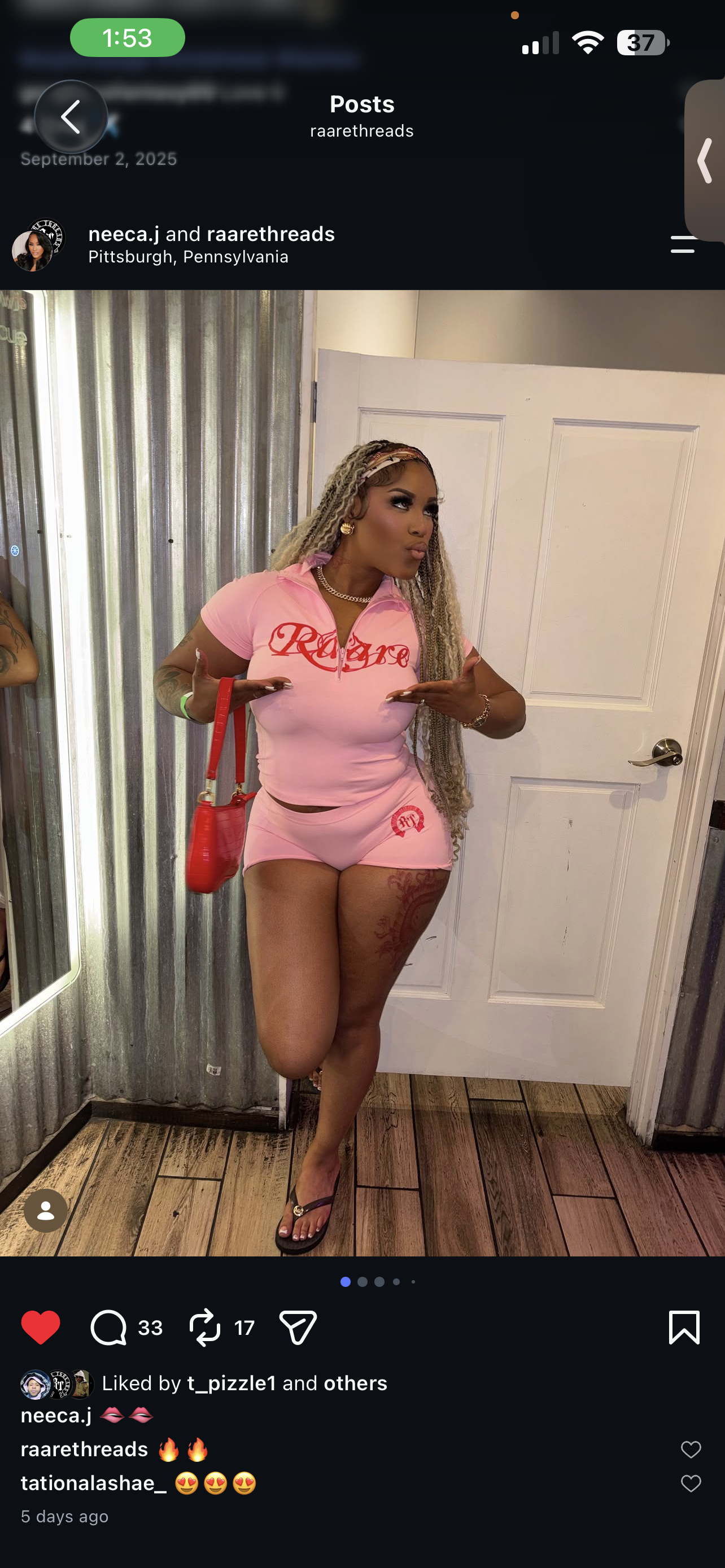 “She’s Raare” Zip Up Shirt (pink)