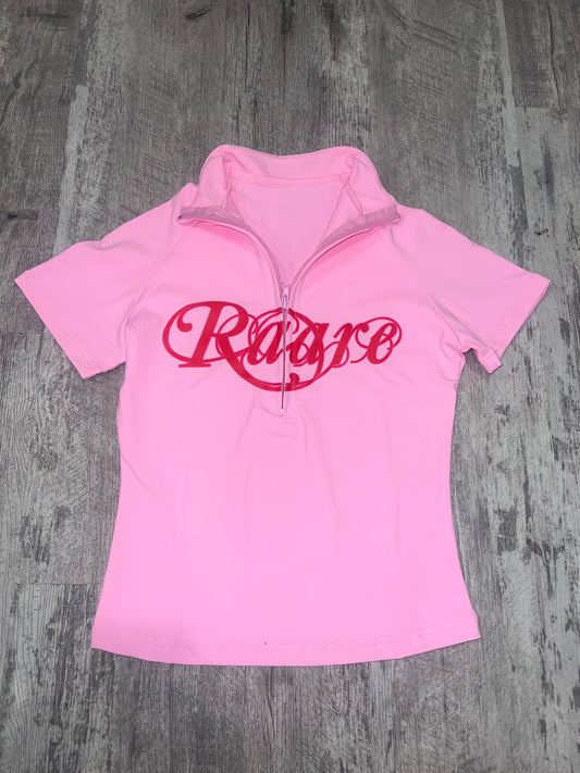 “She’s Raare” Zip Up Shirt (pink)
