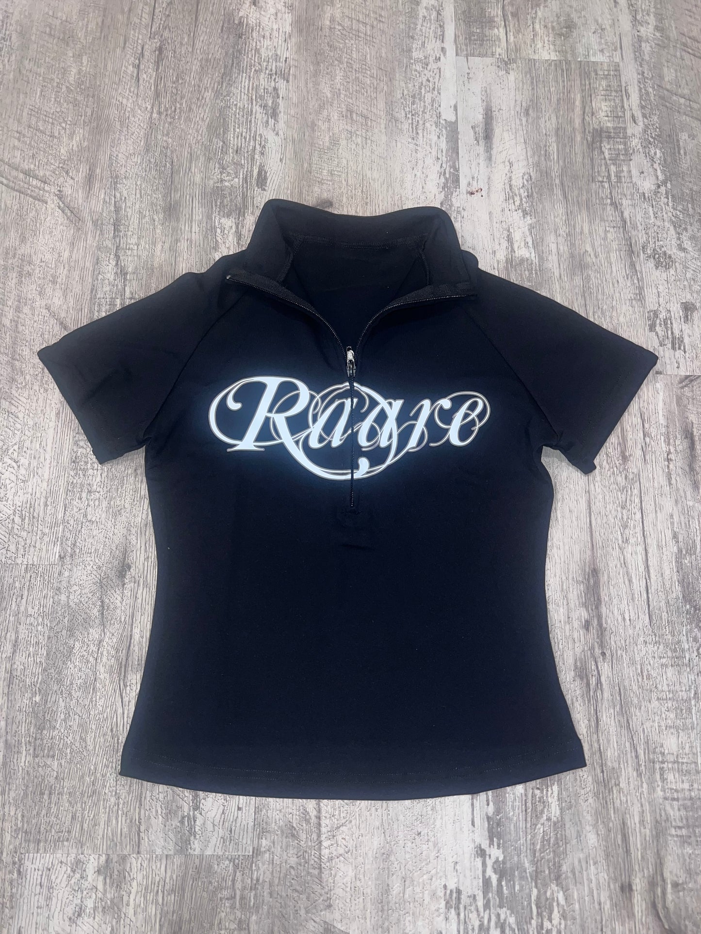 “She’s Raare” Zip Up Shirt(Black)