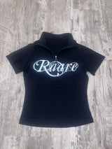 “She’s Raare” Zip Up Shirt(Black)