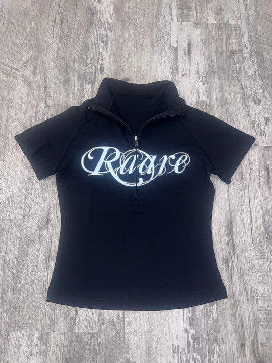 “She’s Raare” Zip Up Shirt(Black)