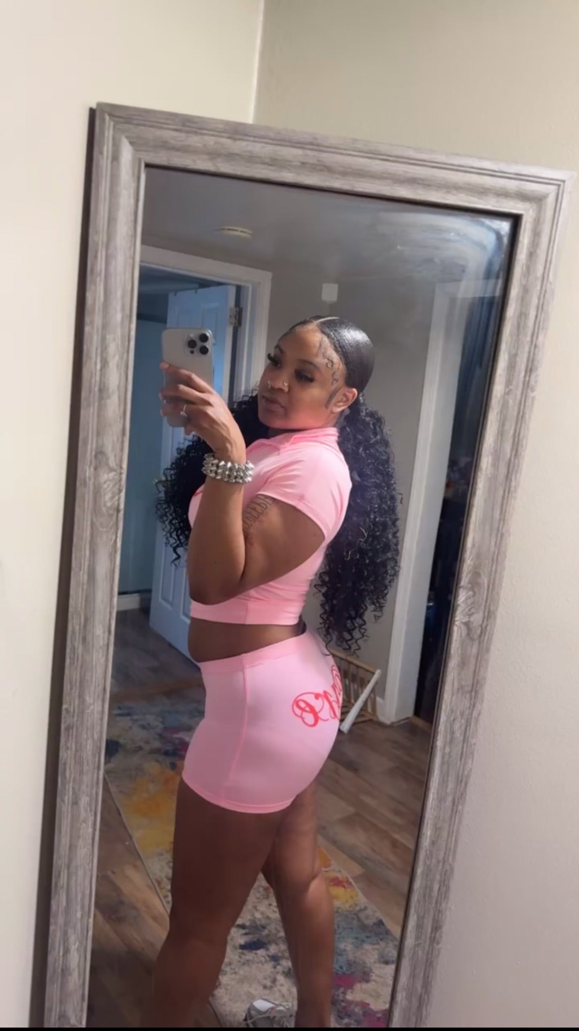 “She’s Raare” Zip Up Shirt (pink)